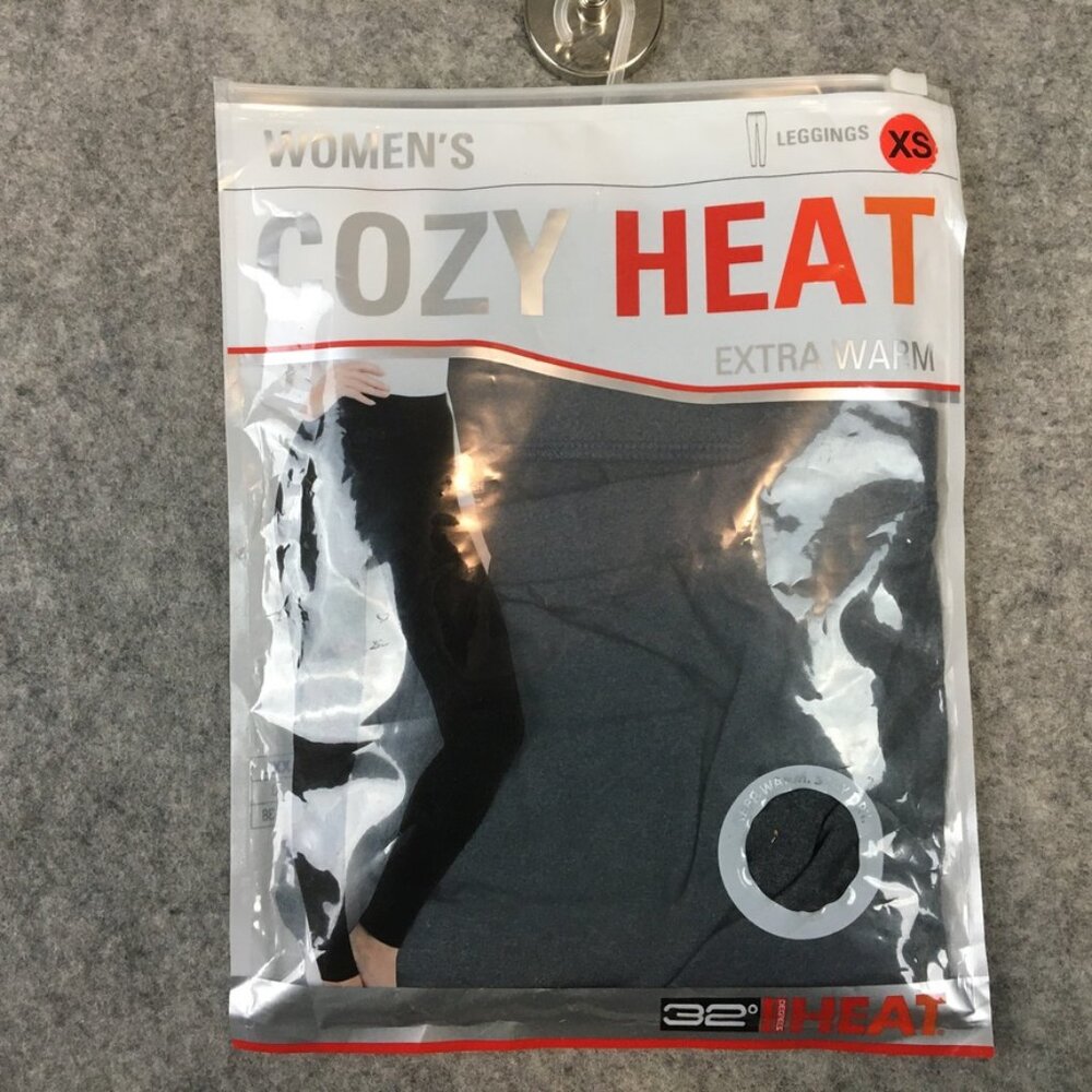 32 Degrees Leggings Womens XS Charcoal Dark Gray Solid Base Layer Heat Stretch